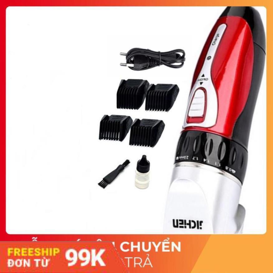 [Giảm 50%]  Tông Đơ Cắt Tóc Gia Đình JICHEN Tặng Lược ( Màu Đỏ )