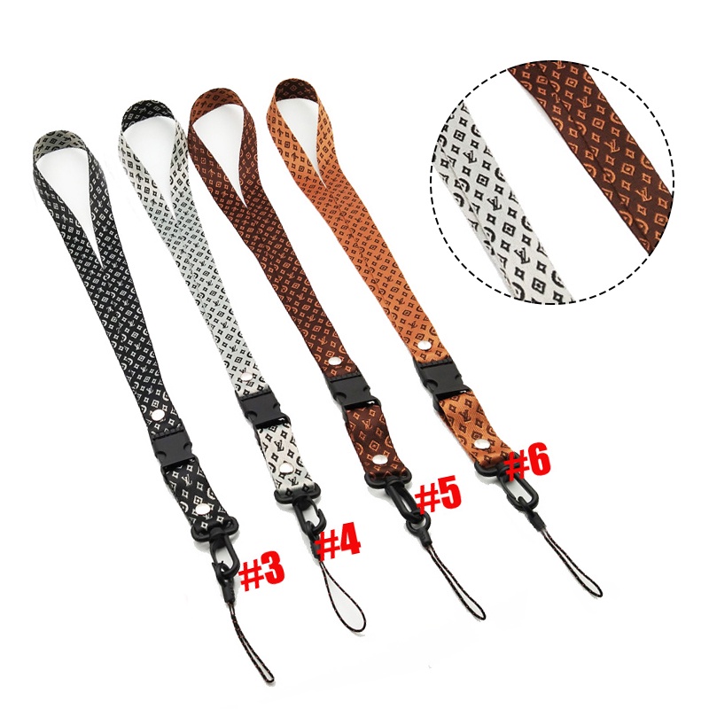 Dây đeo điện thoại in logo LV kèm nút tháo nhanh thời trang tiện lợi