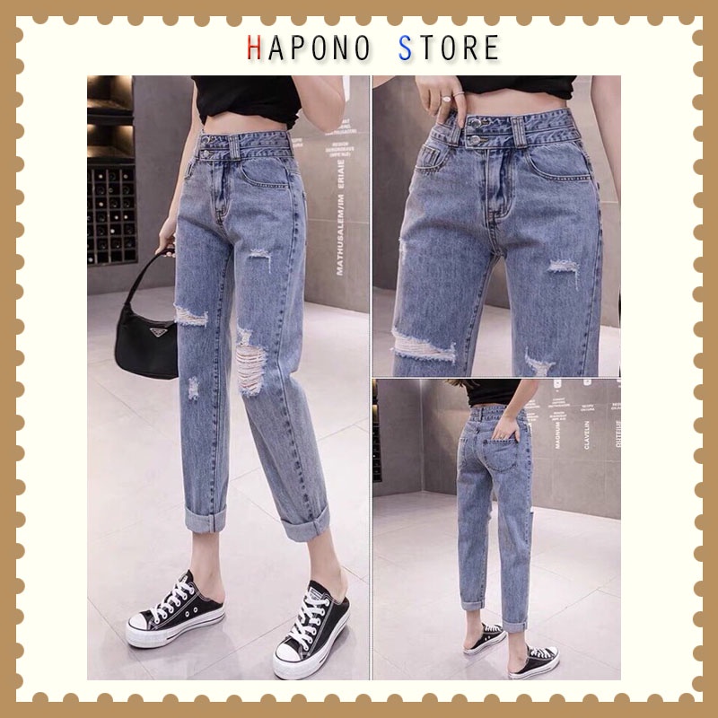 Quần bò baggy nữ quần jean baggy nữ quần jeans nữ lưng cao chất đẹp Hot Trend 2021 - HAPONO-J027
