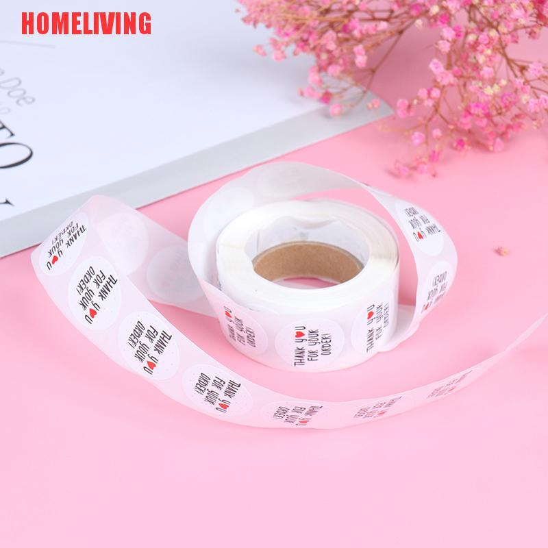 Set 500 Miếng Dán Hình Tròn In Chữ thank you for your order