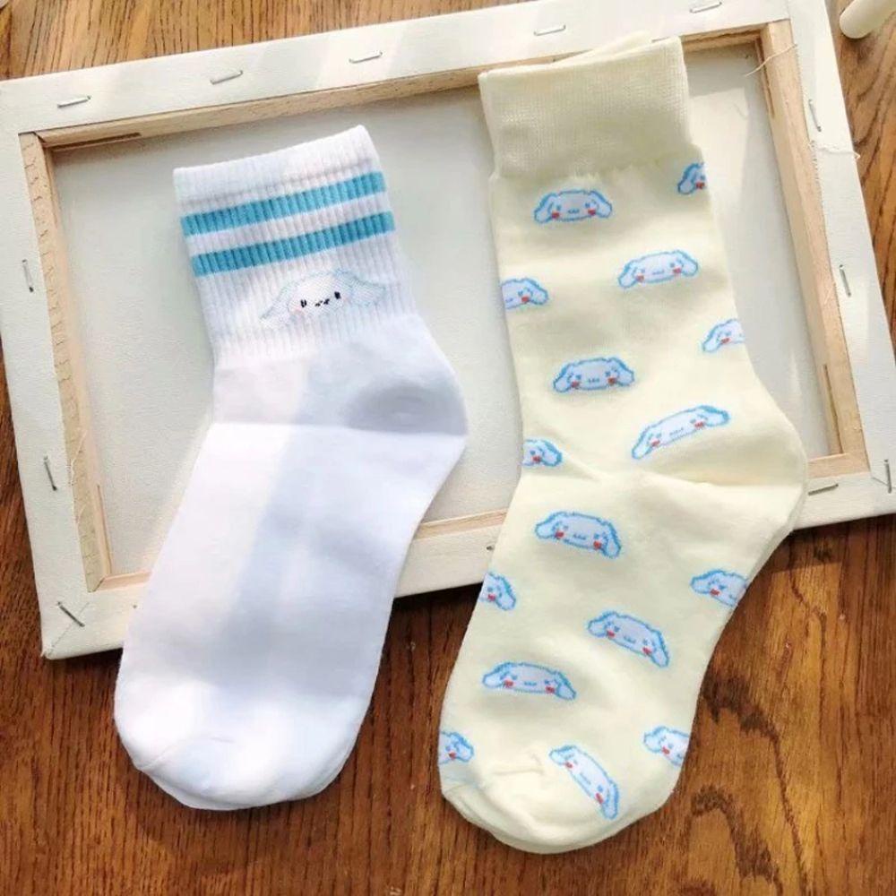 Vớ lông nhung mềm hình nhân vật hoạt hình Cinnamoroll/ My Melody dễ thương phong cách Nhật Bản mùa xuân thu