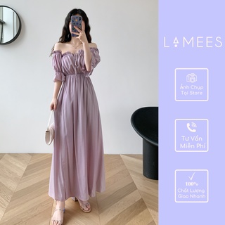 Váy tím maxi thun lạnh