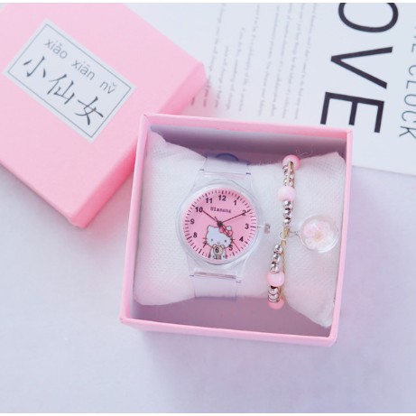 ĐỒNG HỒ NỮ DÂY CAO SU ULZZANG 343 MẶT KITTY THỜI TRANG SIÊU ĐẸP | BigBuy360 - bigbuy360.vn