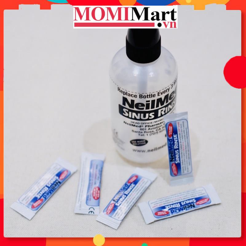 BỘ BÌNH RỬA MŨI + 50 gói MUỐI NEILMED 240ml Fullbox MỸ CHÍNH HÃNG