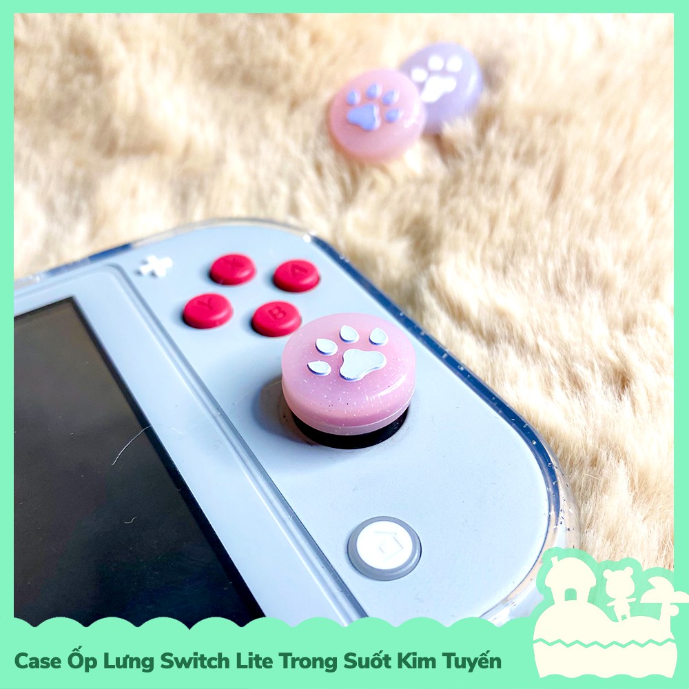 [Sẵn VN - NowShip] Phụ Kiện Case Ốp Lưng TPU Dẻo Kim Tuyến Và Bọc Nút Analog Joycon Cho Máy Game Nintendo Switch Lite