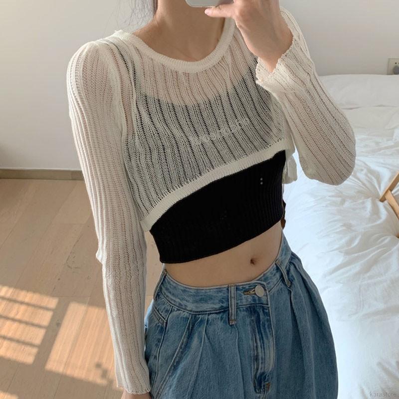 Áo Thun Dài Tay Xuyên Thấu Gợi Cảm Dành Cho Nữ | BigBuy360 - bigbuy360.vn