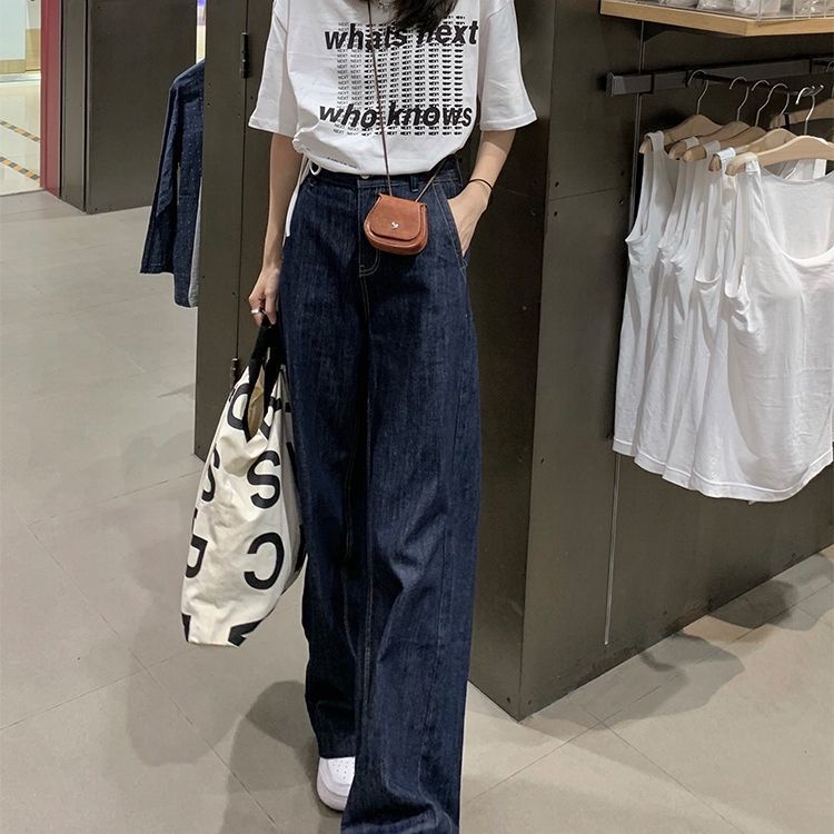 IMAODOU Quần jean dài ống rộng lưng cao phong cách Hàn Quốc thời trang mùa hè mới cho nữ | BigBuy360 - bigbuy360.vn