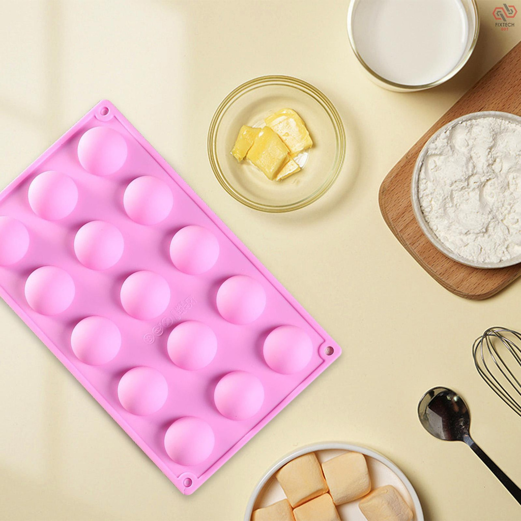 1 Khuôn Silicone Làm Bánh Hình Bán Nguyệt 15 Lỗ Không Dính Diy