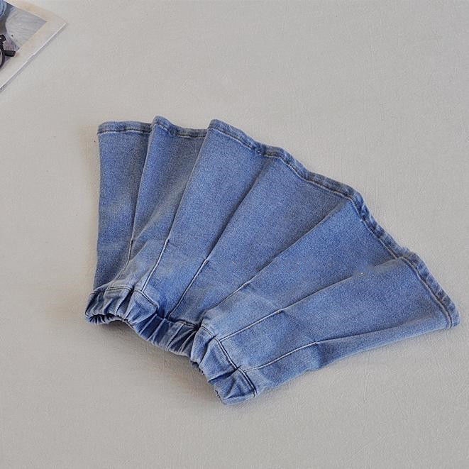 Mới Chân Váy Denim Xếp Ly Dễ Phối Đồ Thời Trang 2022 Cho Bé Gái
