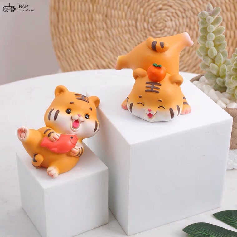Mô hình hổ hiphop kiểu dáng dễ thương chất liệu PVC trang trí bàn làm việc góc học tập, quà tặng bạn bè-Ráp