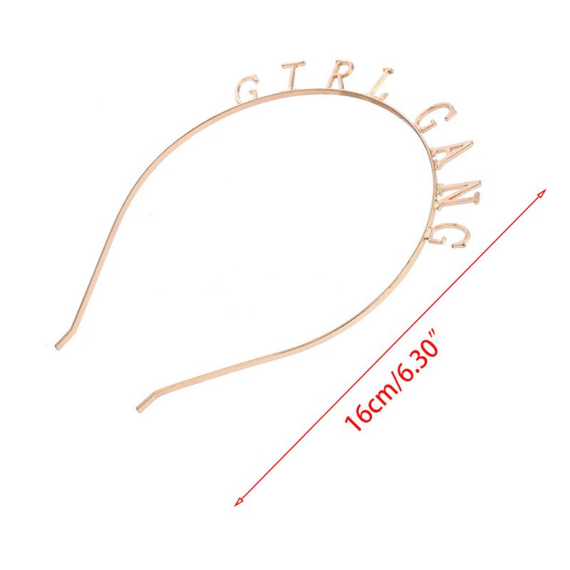 Băng Đô Cài Tóc Hình Vương Miện Bằng Hợp Kim In Chữ Vui Nhộn Cho Nữ