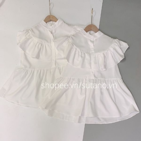 Áo sơmi ngắn tay cổ trụ tay bồng thuận lợi tươi tắn A108 Nội Y Xanh hàng đẹp trendy - nội y xanh