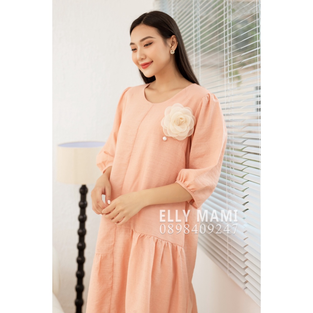 ( 40kg - 95kg ) [ Tặng Hoa Cài ] Đầm Bầu , Suông Voan Tơ Form Dễ Mặc Thoải Mái Suốt Thai Kì &amp; Sau Sinh Cao Cấp