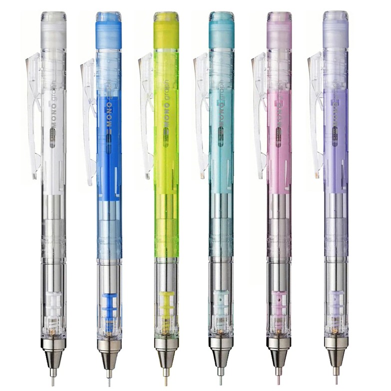 Bút chì cơ khí lắc đẩy ngòi TOMBOW Mono Graph cao cấp Nhật Bản *CLEAR COLOR*