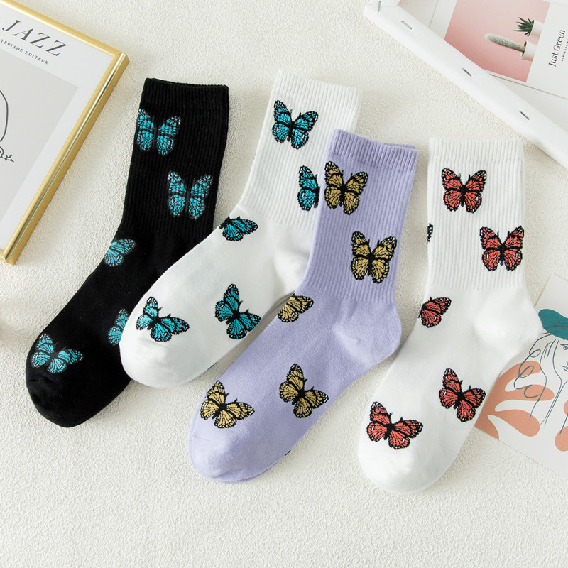 Vớ chất liệu bằng vải cotton màu trơn cá tính hợp thời trang