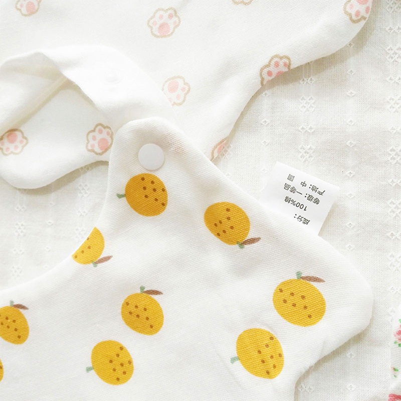 Yếm Ăn Bằng Cotton In Hoa Hoạt Hình Dành Cho Trẻ Sơ Sinh