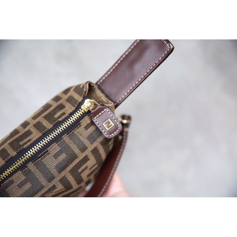 Túi xách nữ đeo chéo hoạ tiết FF màu nâu hàng cao cấp fullbox có hộp