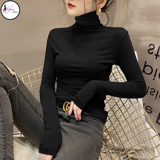 Áo Cổ Lọ Tay Dài Big Size Rộng Dưới 80Kg Chất Thun Cotton Co Giãn Màu Đen "CL"