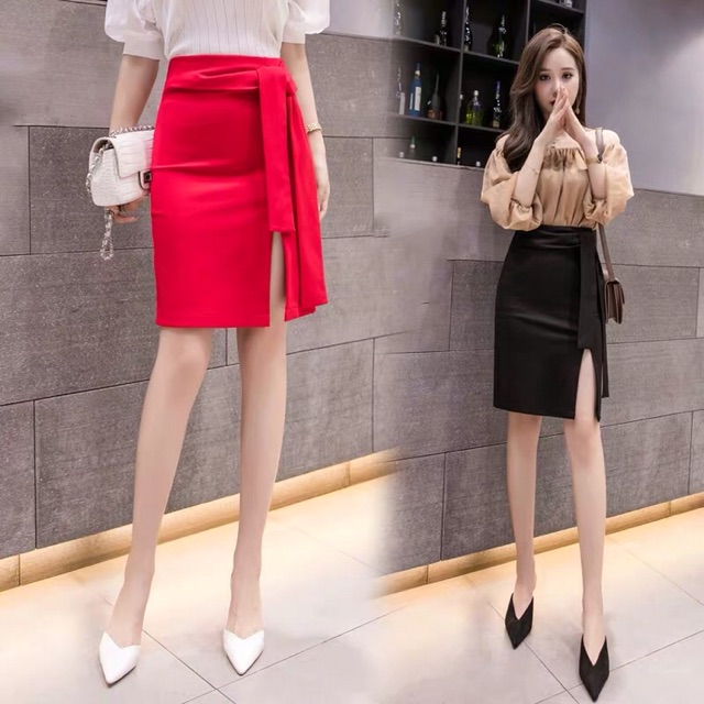 Chân Váy Sẻ Đùi Dây Buộc Nơ Thời Trang Nữ | BigBuy360 - bigbuy360.vn