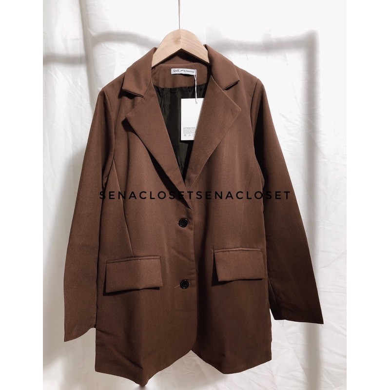 ÁO KHOÁC BLAZER 2 LỚP NÂU CHOCO QC ULZZANG HQ (Ảnh thật / Video) | BigBuy360 - bigbuy360.vn