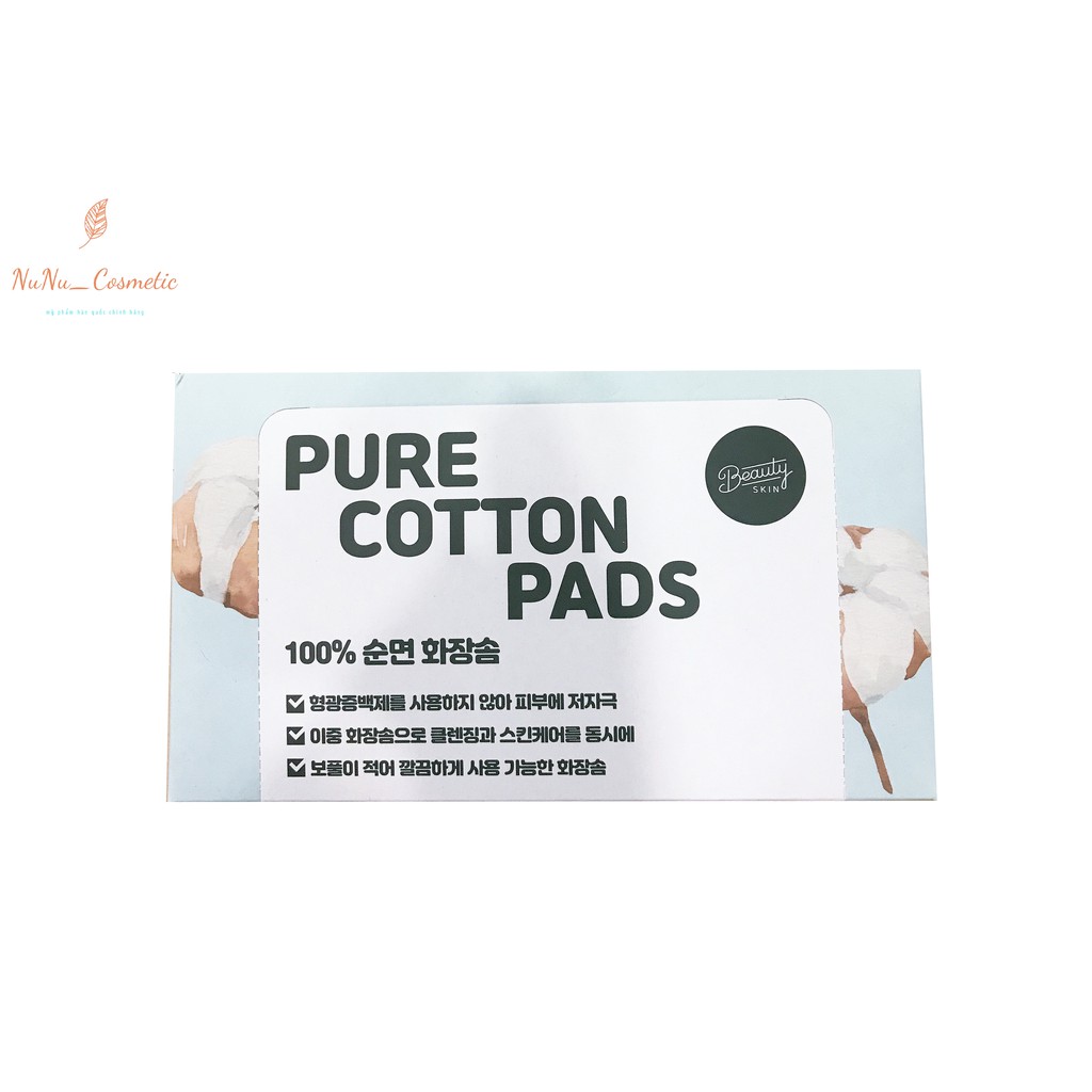 CHUẨN HÀNG AUTH Bông tẩy trang Beauty Skin Pure Cotton pads (100 miếng)  FREE SHIP TOÀN QUỐC