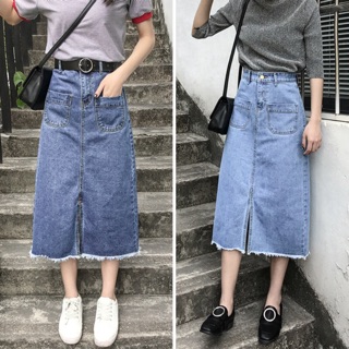 Chân váy bò dài dáng xuông ulzzang