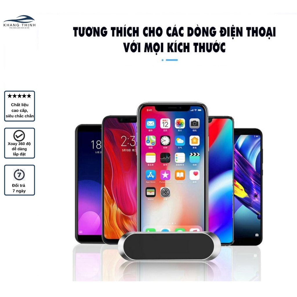 Giá đỡ điện thoại, hit điện thoại trên ô tô, kẹp điện thoại xe hơi, xe máy hit nam châm 360 độ