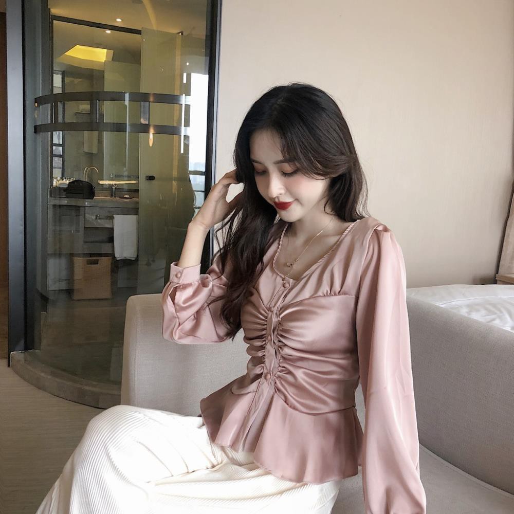Sơ mi bóng cổ V - HẾT HÀNG