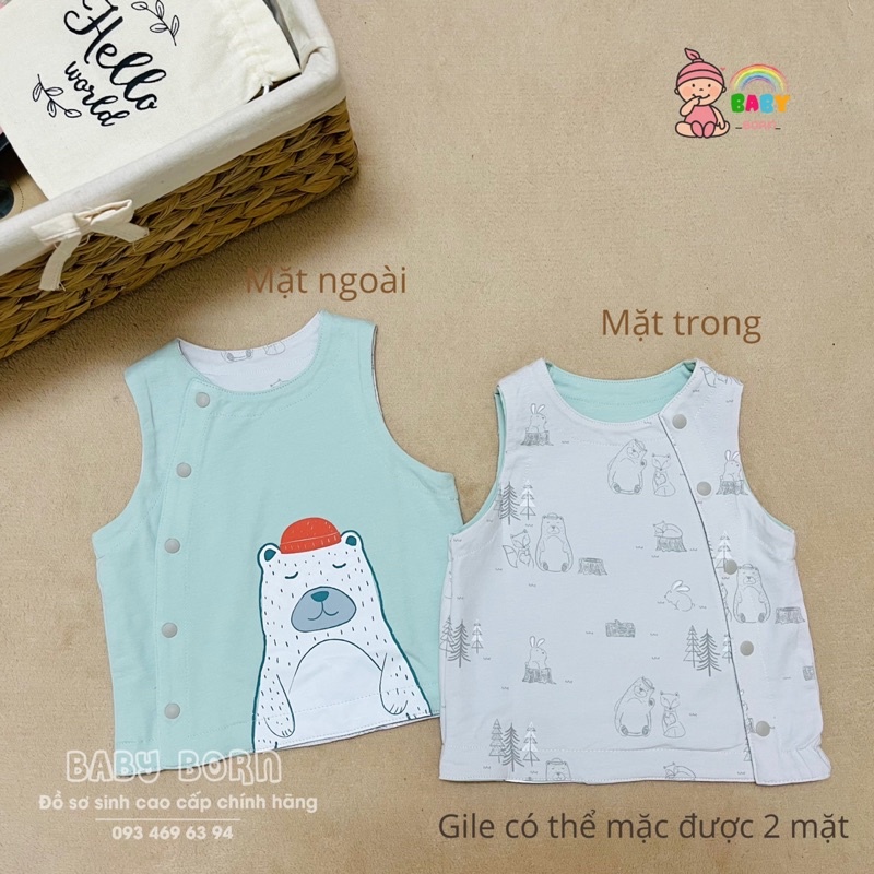 Gile cúc lệch 2 mặt Snow CHAANG mềm xinh cho bé CHA2821