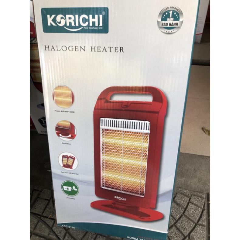 Quạt sưởi 3 bóng Halogen Korichi KRC-2126 (3 đèn , giá rẻ , vỏ nhựa , chính hãng , bảo hành 12 tháng)