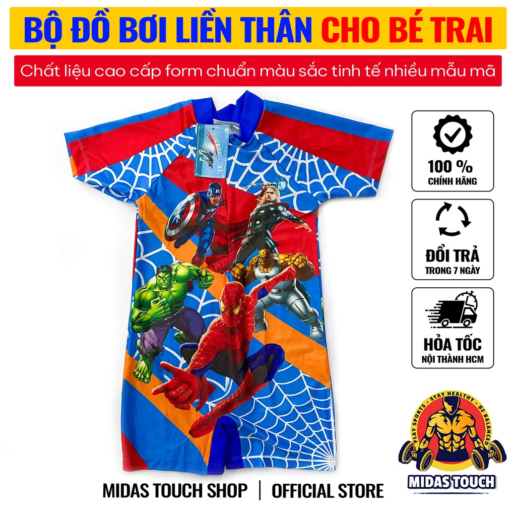 Bộ Đồ Bơi Liền Thân MARVEL Cho Bé Trai Form Đẹp Chất Liệu Vải Polyester Co Giãn Tốt Dễ Chịu Nhiều Mẫu Mã Đẹp Mắt Lẻ Size