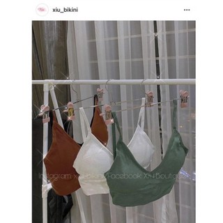 Áo 2 dây thun gân croptop (ảnh thật)