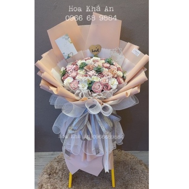 [-70k Ship] Bó hoa sáp mix siêu cao cấp. Thiết kế by Khả An. Có Hoả Tốc HN