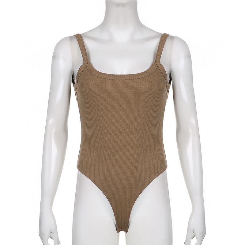 Jumpsuit Sát Nách Màu Trơn Thiết Kế Hở Lưng Quyến Rũ