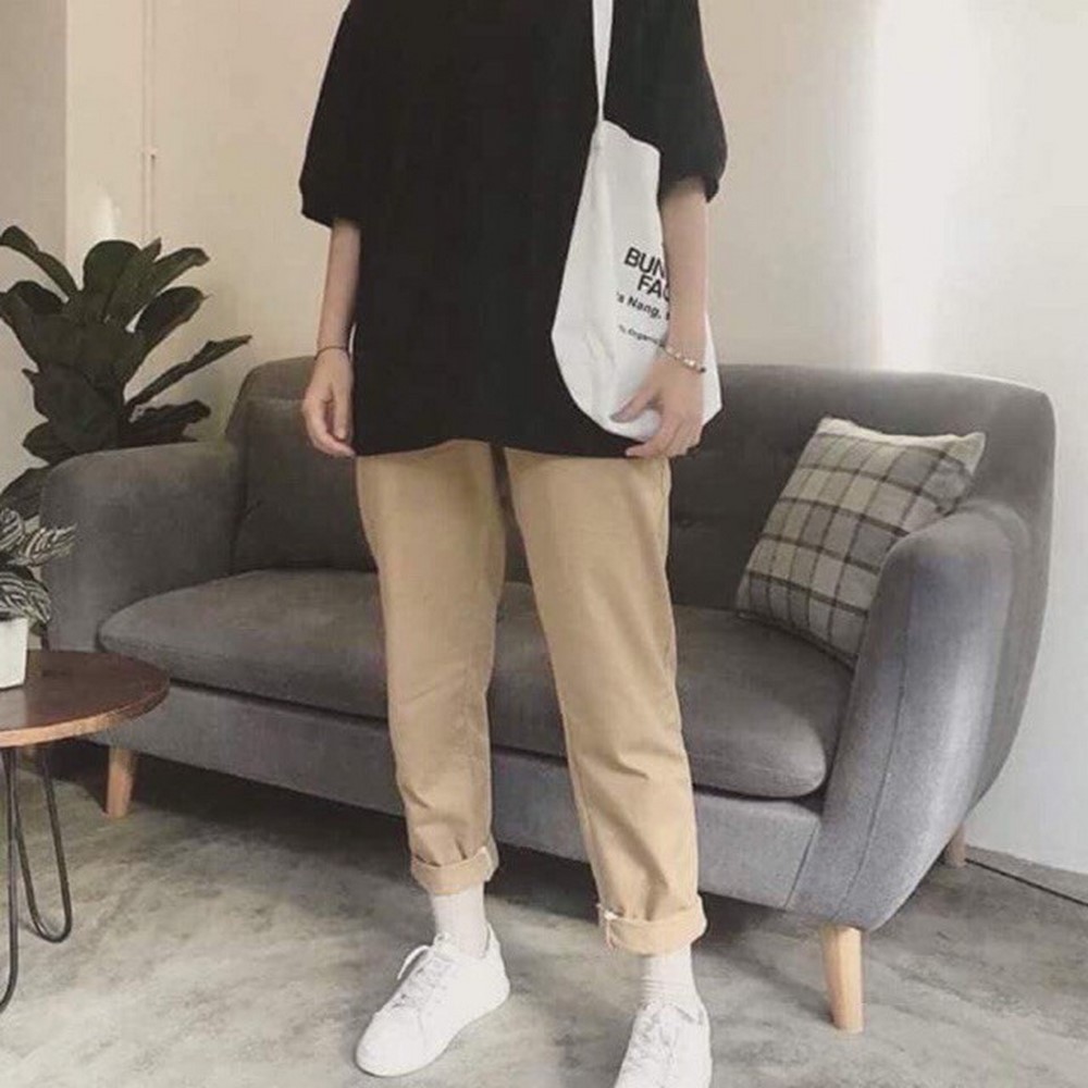 [Mã FAXANH55 giảm 10K đơn 50K] Quần baggy kaki sắn gấu phong cách Unisex TTS | BigBuy360 - bigbuy360.vn