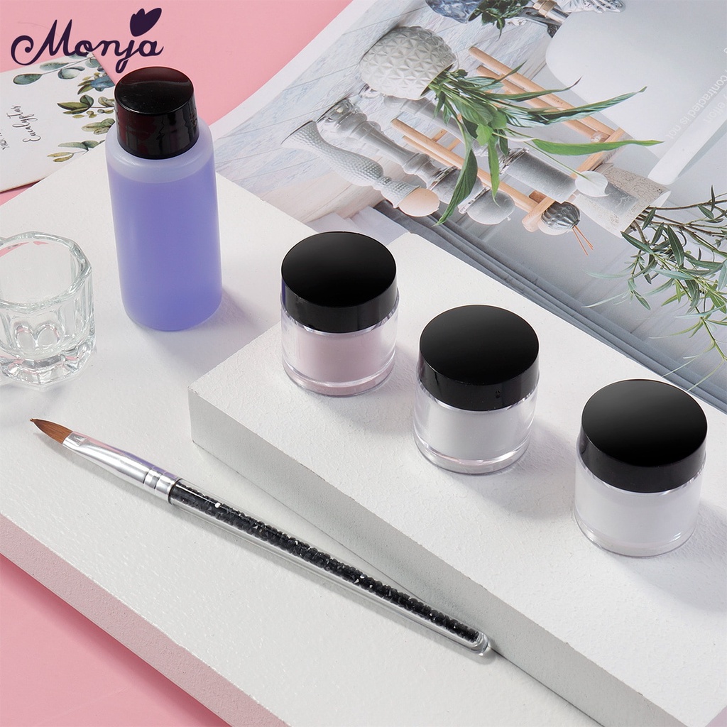 Set 6 món nối dài móng MONJA có bột acrylic lỏng tiện dụng