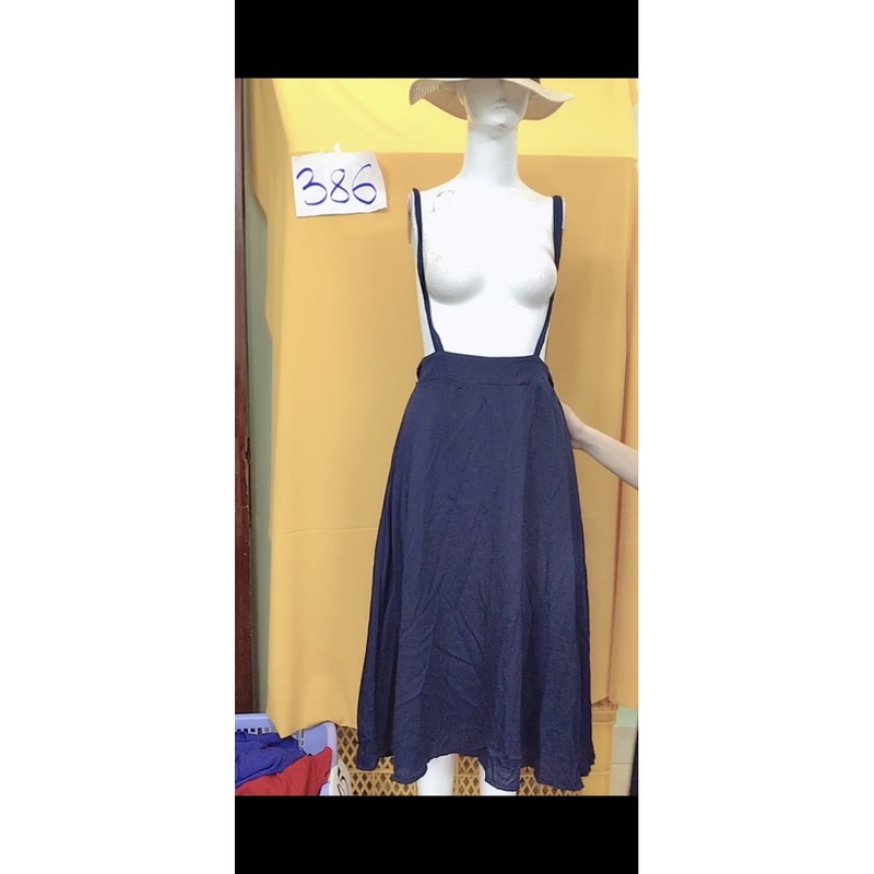 đầm yếm lưng thun dáng dài.S386