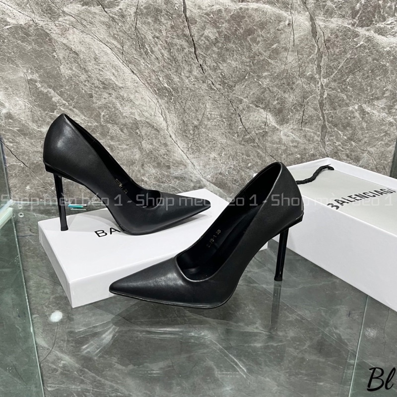 Giày cao gót balen mũi nhọn da lì basic gót nhọn fullbox