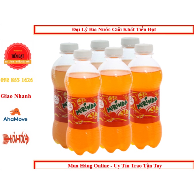 Lốc 6 Chai Nước Ngọt Mirinda Vị Cam 390ml