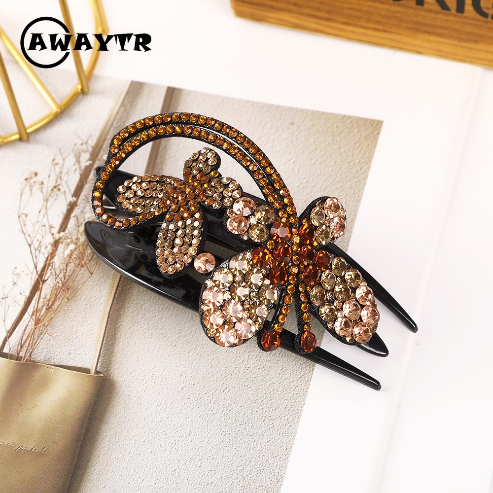 Kẹp Tóc Đính Đá Phong Cách Retro Thời Trang Dành Cho Nữ