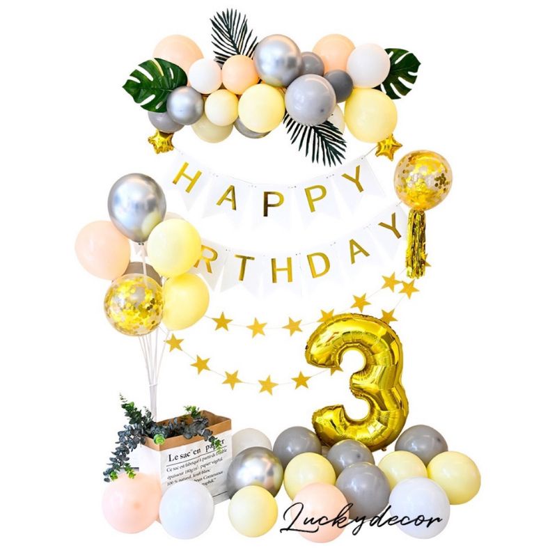 SET BÓNG TRANG TRÍ SINH NHẬT MẪU PHONG CÁCH Hàn QUỐC