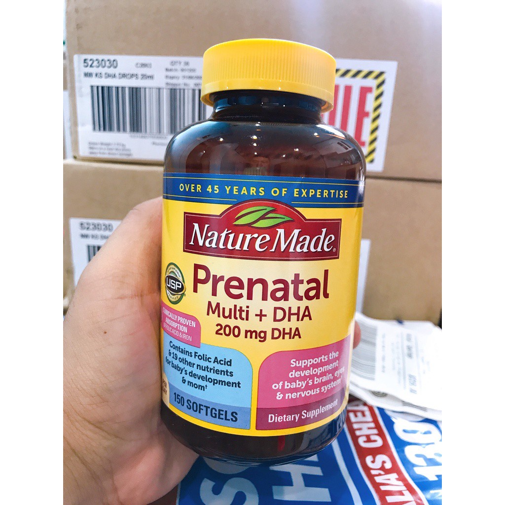 MẪU MỚI - Viên Uống Vitamin Tổng Hợp Và DHA Cho Bà Bầu Prenatal 150v - Mỹ 05/2023