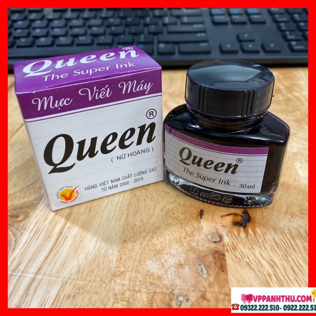 01 Lọ Mực Queen Tím 🌞 Mực Viết Bút Máy Dành Cho Học Sinh