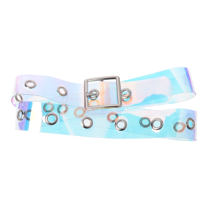 timetogether*Hot Sale Waist Belt Laser Metal Buckle Casual Decoration Pin Transparent Fashion