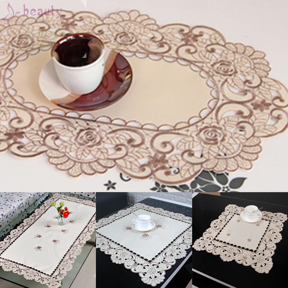 Khăn trải bàn thêu hoa trang trí tiệc cưới tùy chọn kiểu dáng