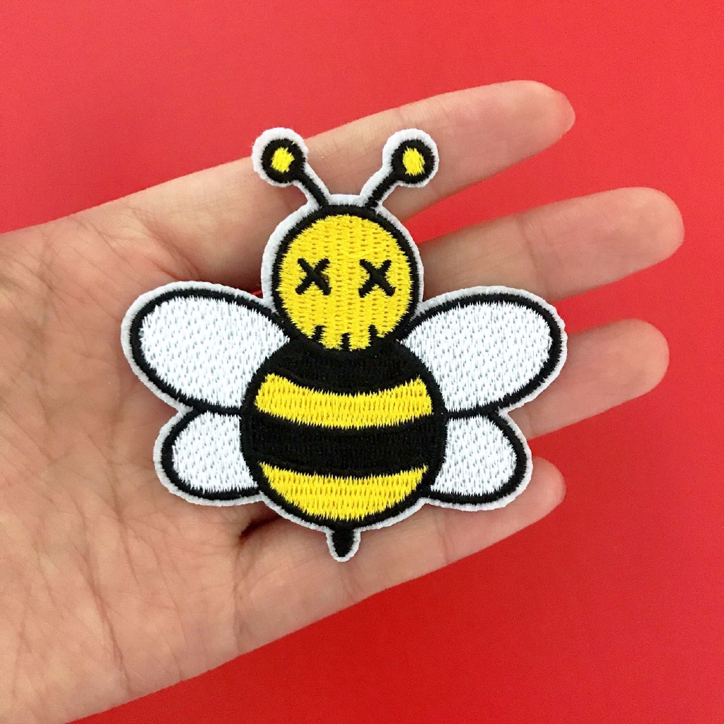 ☸ Fashion Brand - KAWS &amp; D I O R HOMME Patch ☸ 1Pc Pink Bee / Yellow Bee Diy Sew on Iron on Patch