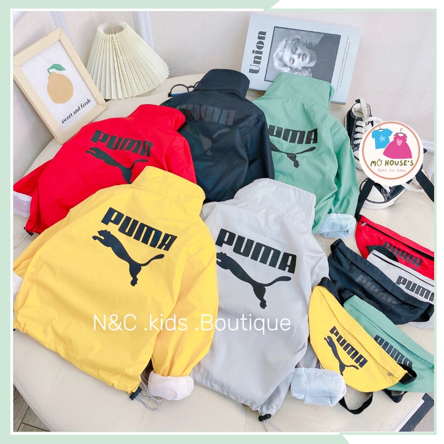 Set áo 2 chi tiết, áo gió 2 lớp kèm túi đeo chéo cho bé trai, bé gái từ 10kg đến 22kg AK05