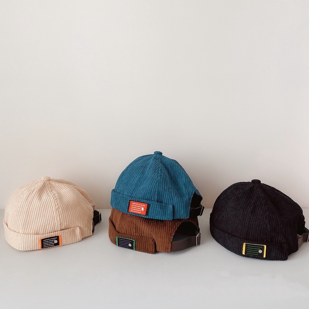 Mũ lưỡi trai vải nhung phối da phong cách hip hop cá tính dành cho gia đình