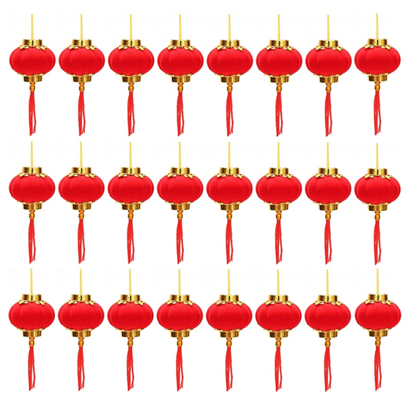 Set 20/30 lồng đèn đỏ mini trang trí năm mới phong cách Trung Hoa