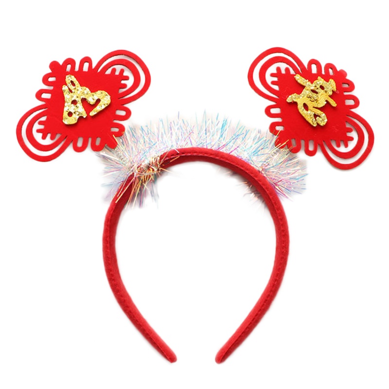 Cài Tóc Đính Nơ Tua Rua Phong Cách Trung Hoa Mừng Năm Mới Cho Bé Gái
